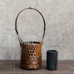 panier rotin tressé main vase bambou décoration fleurs rustique artisanal maison