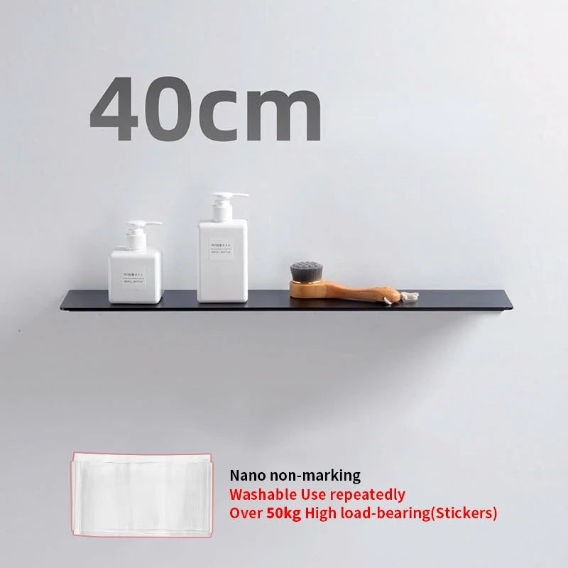 étagères murales modernes adhésives sans perçage blanc noir alliage aluminium rangement salle bain cuisine