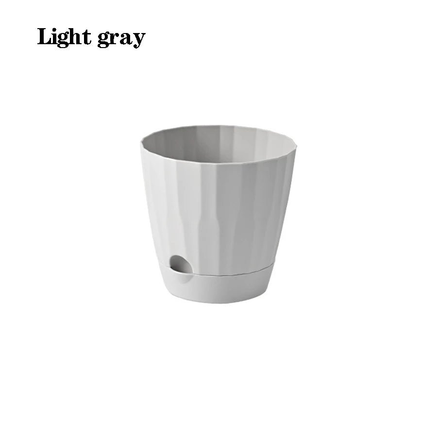 pots fleurs blancs rayures modernes balcon plante verte grille tailles résistantes auto absorbant