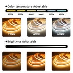 ruban led cob cct ajustable télécommande rf moderne adhésif blanc chaud froid 2700k 6500k