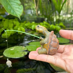 statue tortue pêche résine détaillée marron vert jaune décorative extérieure intérieure ornement jardin maison