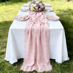serviette table moderne rose franges élégante décoration mariage baby shower festive