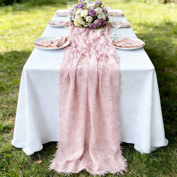 serviette table moderne rose franges élégante décoration mariage baby shower festive