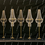 lampe table dorée strass élégante chaînettes pendantes classique base solide festive anniversaire mariage