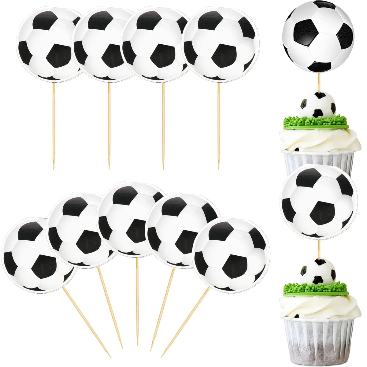 décorations cupcakes football blanc noir moderne festives tringles occasion anniversaire noël saint valentin halloween