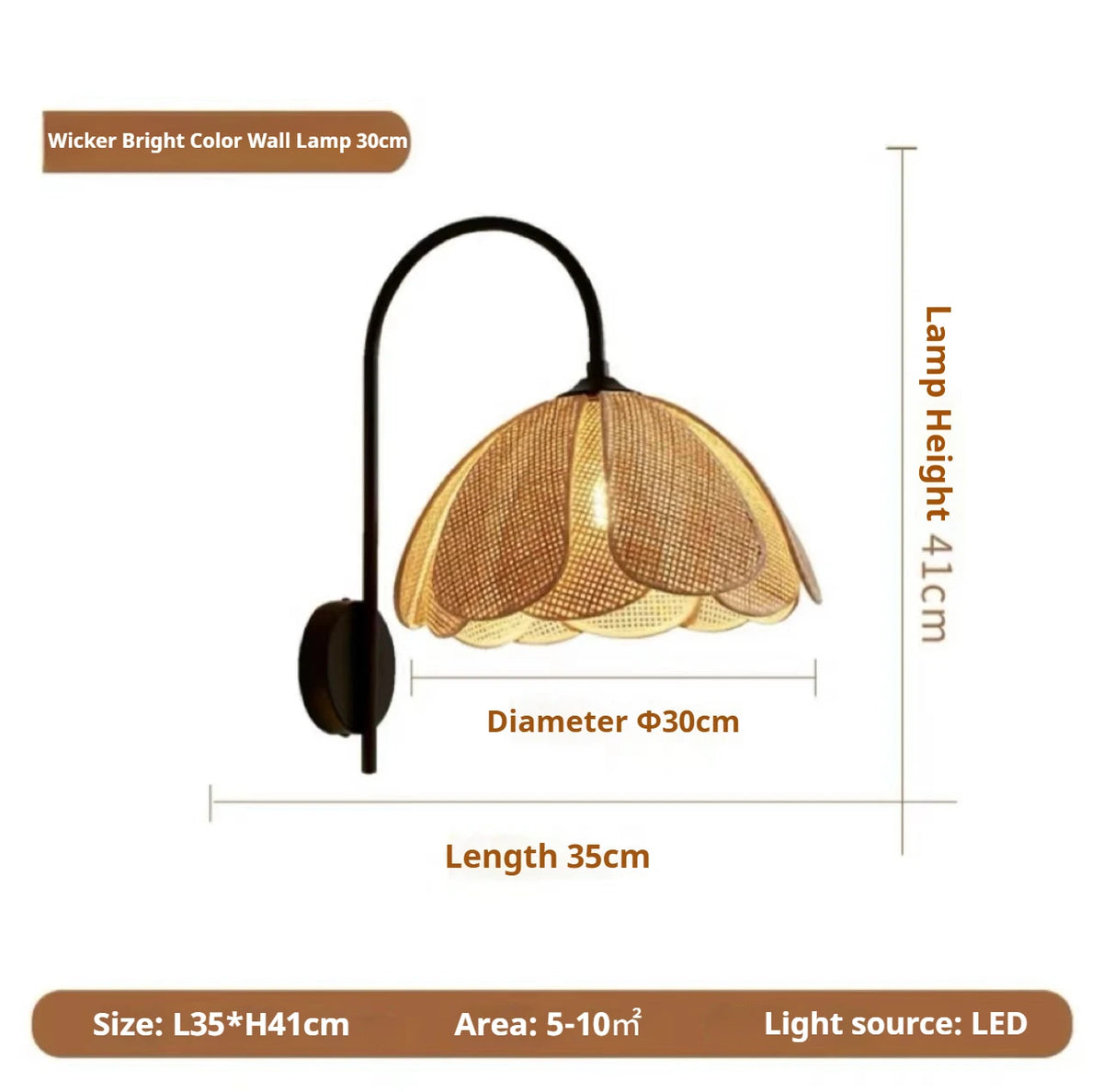 lampe murale abatjour floral motif pétales semi transparente éclairage bohème moderne