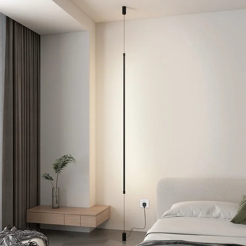 Lampe suspension moderne noire fixée mur salon chambre étincelante lumière blanc neutre
