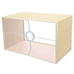 abat jour rectangulaire moderne tissu lin beige clair rose pâle opacité tringle