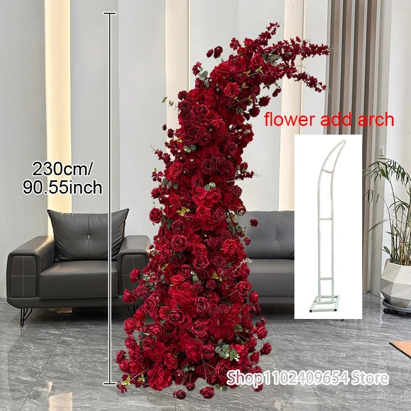 Décoration murale arche fleurs artificielles rouge moderne mariage anniversaire événementiauxextérieur
