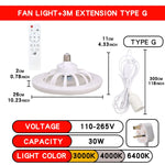 ventilateur lampe led moderne blanc grille télécommande flux lumineux certification ul rohs