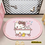 tapis salle bain antidérapant absorbant rapide dessin animé hello kitty motifs musicaux coeurs ours
