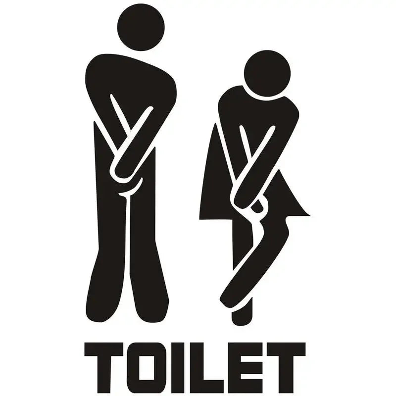 autocollant porte toilette silhouettes humaines noir minimaliste moderne adhésif chambre bains entrée wc