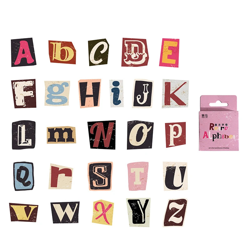 lettres vintage rétro alphabet scrapbooking décoration diy carton papier couleur bouchon liège bougie smartphone
