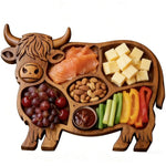 plateau charcuterie bois naturel taureau traditionnel fromage viande fruits légumes sauces