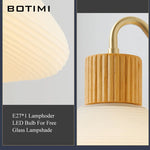 lampe murale moderne bois blanc rayures horizontales abat jour verre douille led ampoule e27