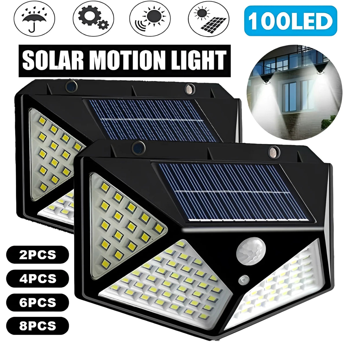 lampe solaire détecteur mouvement extérieure sécurisée led noire contemporaine mur automatique
