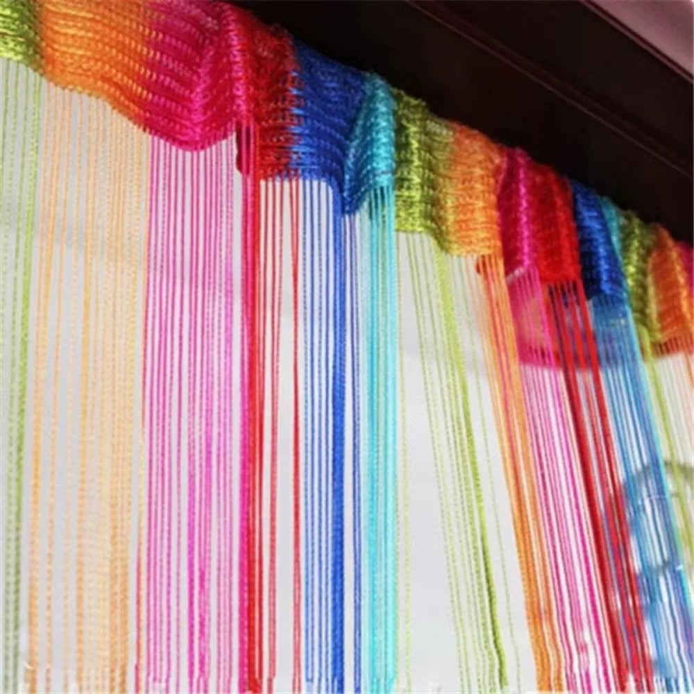 rideau porte multicolore rayures horizontales moderne transparent 200x100cm