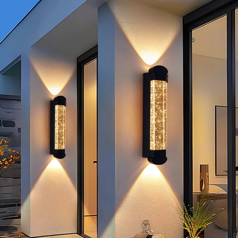 applique murale moderne aluminium noir dorées ip55 33cm 43cm 63cm led 110v240v