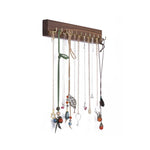 présentoir bijoux bois marron moderne colliers boucles d'oreilles rangement mural portable commercial domestique minimaliste