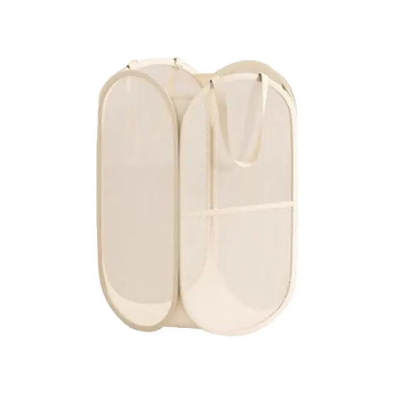 panier rangement pliable tissu polyestère beige clair maille moderne jouets rangement