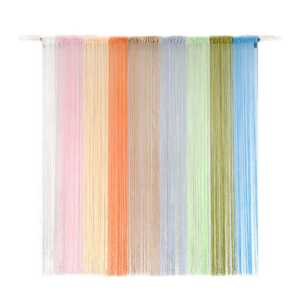 rideau franges transparent bohème salon couleur rouge vert bleu polyester 50x200cm