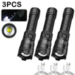 torche tactique rechargeable led 2000lm ipx4 moderne noire texturée camping