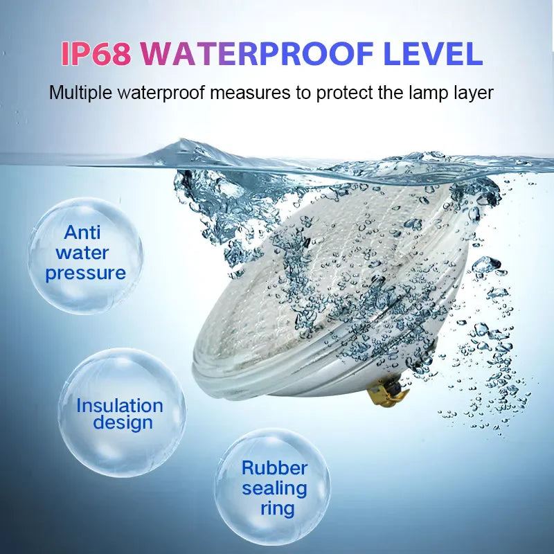 projecteurs piscine led ip68 rgb blanc chaud blanc froid controle distant 12vac 18w 35w