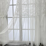 rideau fleur brodé transparent classique polyester blanc chambre mariage decoration