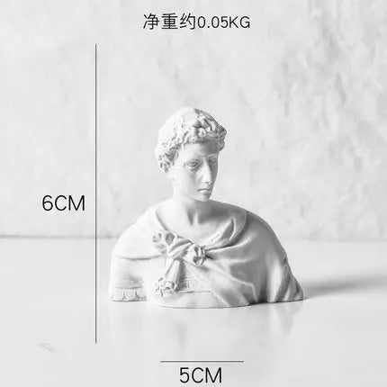 bustes sculptés resine blanc details fins antique figures grecques decor