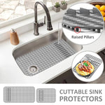 tapis silicone gris perforations hexagonales moderne utilitaire vaisselle drainante assainissement séchage fond évier