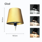 lampe table led rechargeable tactile gris noir doré conique mat moderne base carrée abat