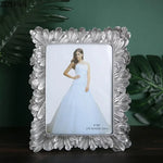 cadre photo or argent feuillages relief classique baroque 4x6 5x7 6x8