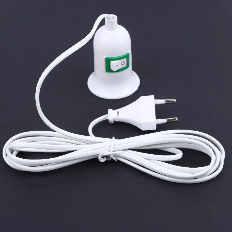 support lampe câble blanc interrupteur douille e27 prise industrielle utilitaire 10 mètres