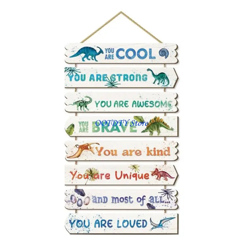 décoration murale plaquettes bois textes inspirants dinosaures papillons étoiles enfants