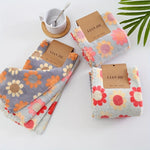 serviettes bohèmes fleuries gris rouge orange jaune ultra absorbantes séchage rapide douces moderne salon