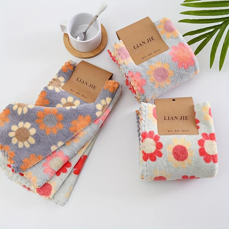 serviettes bohèmes fleuries gris rouge orange jaune ultra absorbantes séchage rapide douces moderne salon