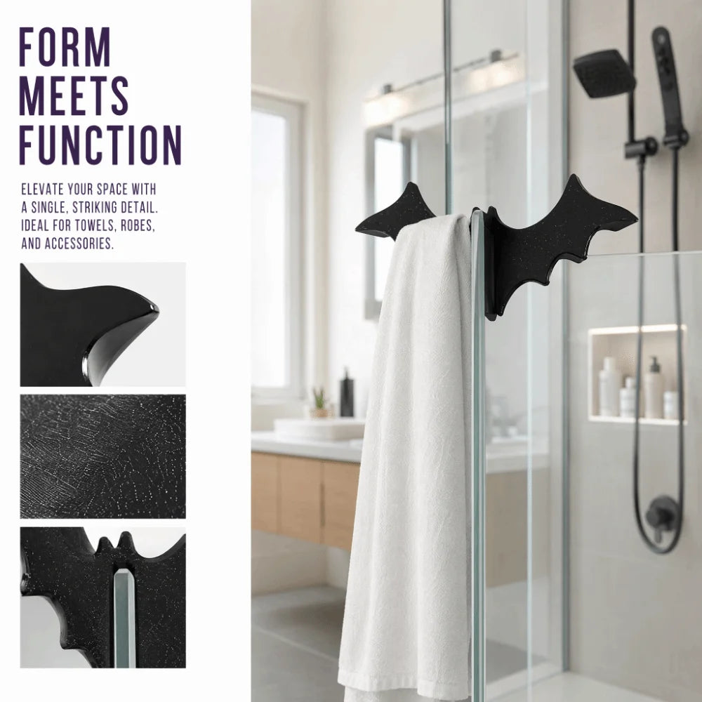 porte serviettes moderne adhésif noir texture papier peint salle bain halloween chambre