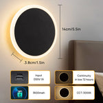 lampe murale led moderne noir blanc rechargeable adhésive câble usb charge rapide chambre cuisine