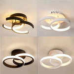lampe moderne led annulaire noir blanc intensité variable télécommande contemporaine