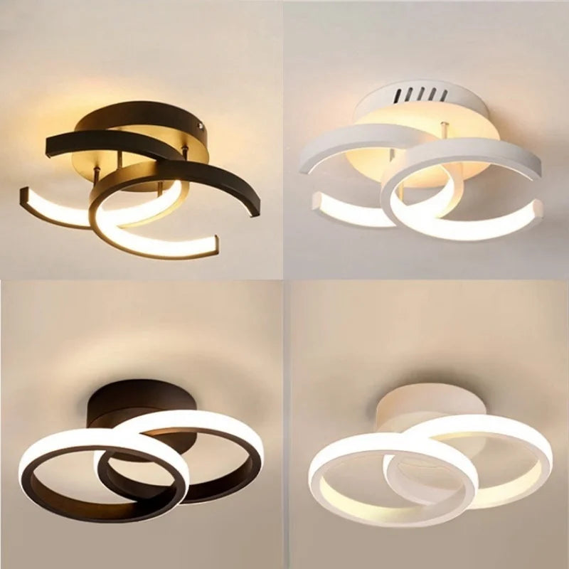 lampe moderne led annulaire noir blanc intensité variable télécommande contemporaine