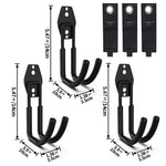 crochet mural acier noir support rangement outils garage vélo escabeau fixation vis