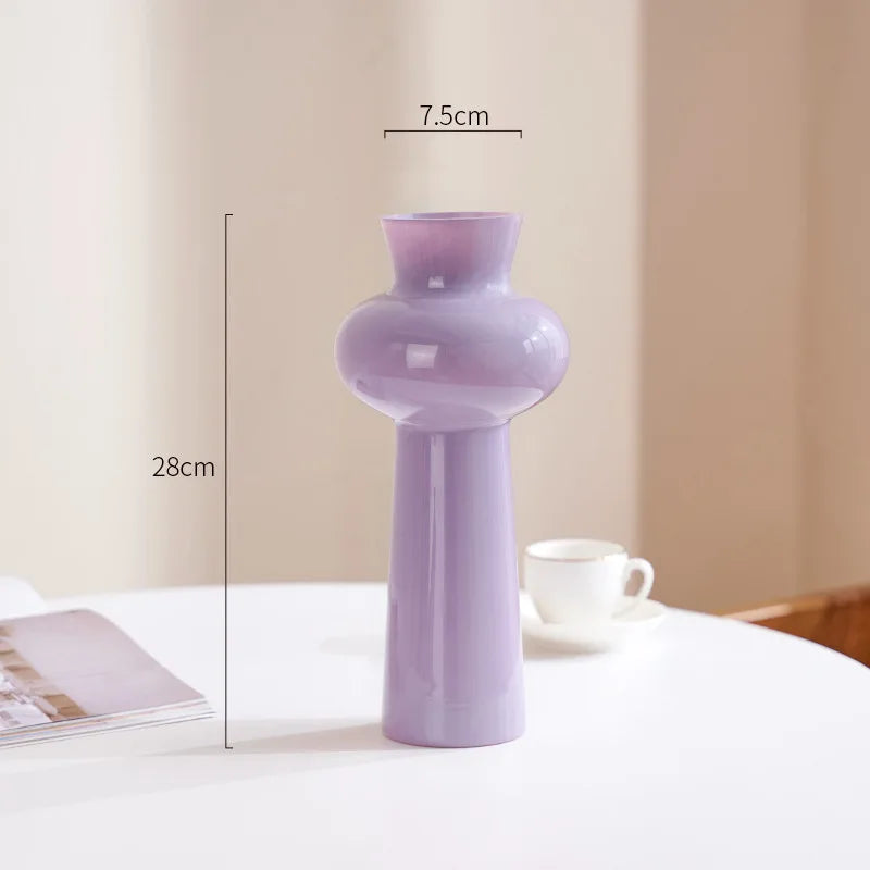 vase verre violet pastel moderne organique salle manger salon tablecoration floral