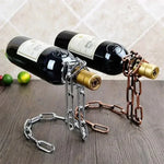 support bouteilles argent doré moderne chaînes métal decoration intérieur bar