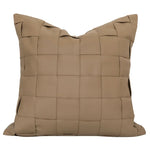 taies d'oreiller carrées tartan tissu chenille beige noir blanc décoratives modernes