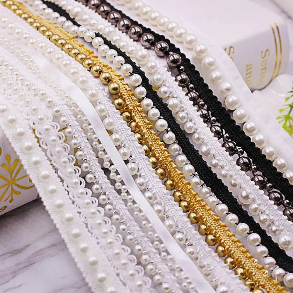 rubans dentelle coton blanc doré noir élégants couture décoration vêtements trims appliqués