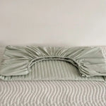 housse coussin coton polyester rayures vertes moderne fixée 30x50cm 40x60cm 42x70cm
