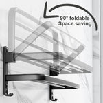 porte serviettes mural pliable noir mat aluminium double barres 50cm moderne minimaliste crochets