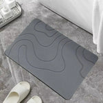 tapis bain antidérapant gris foncé vert moderne ondulé absorbant chambre cuisine 40x60cm