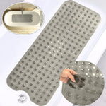 tapis bain moderne antidérapant 40x100cm bleu clair gris transparent drainage massage suction