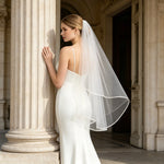 voile mariée classique blanc peigne coiffure mariage church garden simple adult female